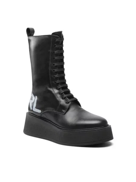 Zimske čizme KARL LAGERFELD Black Lthr crna