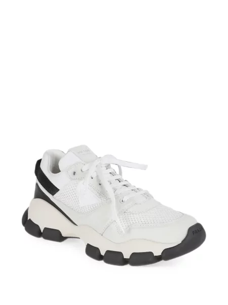 Sneakerși Prada cu autograf alb