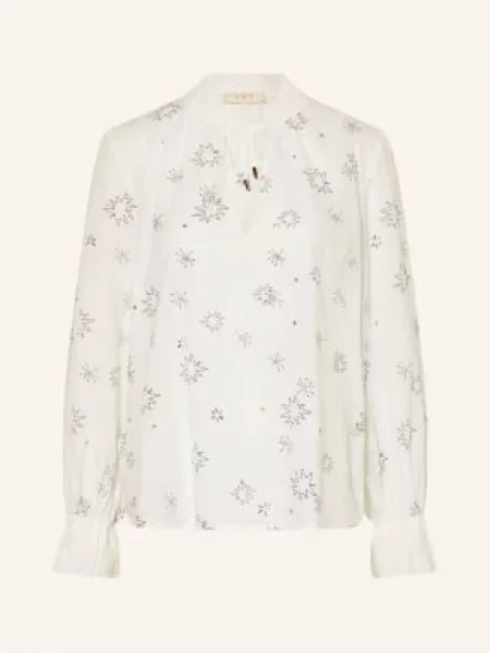 Ivi Collection Bluzka Z Kamieniami Ozdobnymi weiss biała