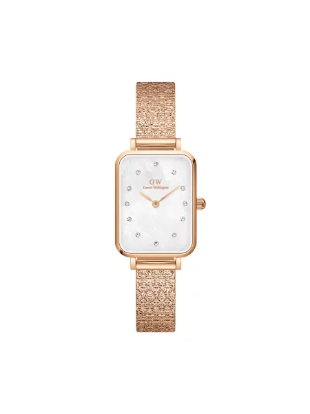 Годинник Daniel Wellington Quadro Lumine Pressed Piano Gold/White білий