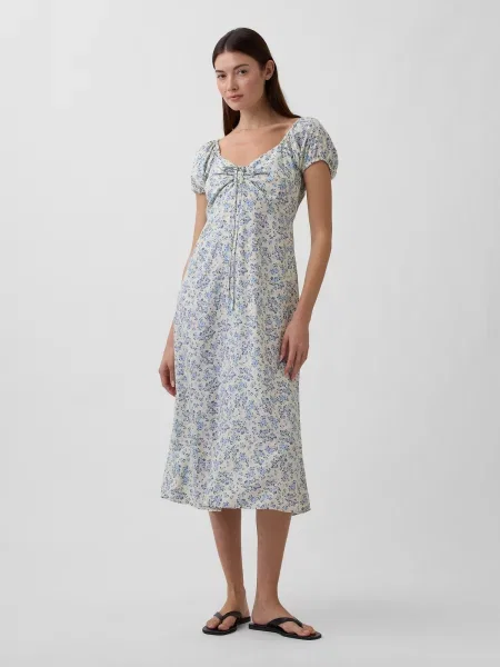 Sukienka midi Gap w kwiatki biała