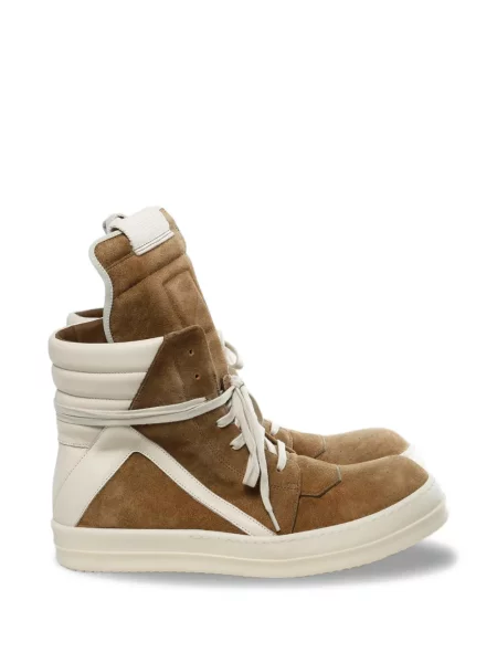 Sneakerși Rick Owens cu șireturi din dantelă maro