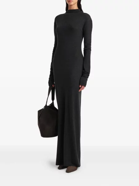 Rochie maxi Khaite lungă de costum gri