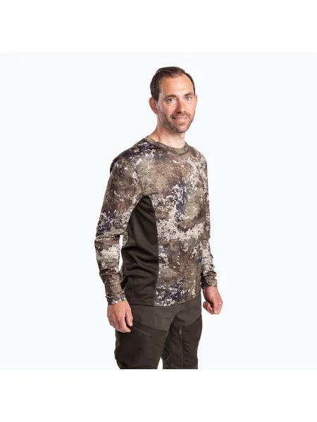 Bărbați Pinewood Abisko Merino Base Layer Half Zip hanorac termic d.mossgreen