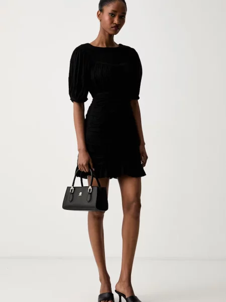Twinset rochie drapată din negru