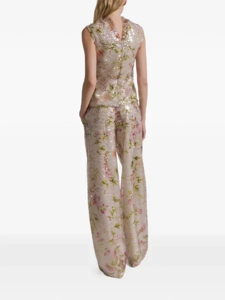 Pantaloni Alberta Ferretti cu paiete cu model floral