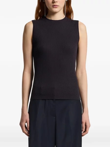 Vestă Peserico tricotate cu nervuri albastru