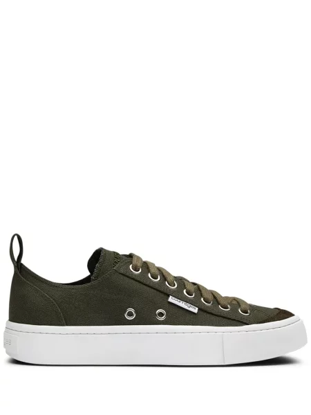 Sneakerși Courreges cu broderie din canvas verde