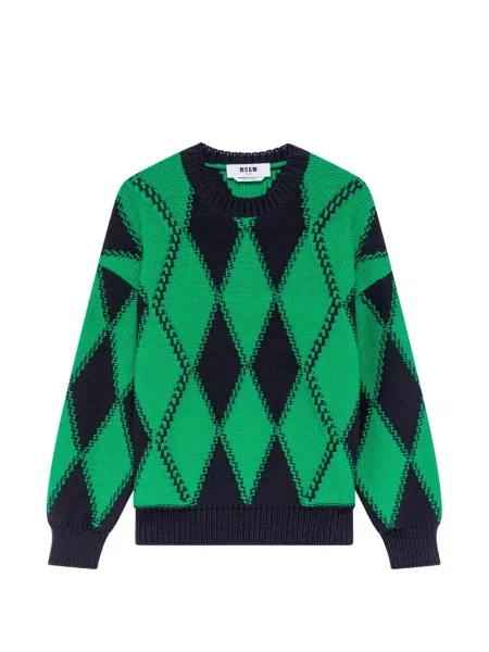 Pulover Msgm cu model argyle verde