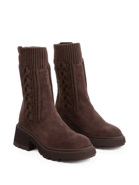 Botine Jimmy Choo tricotate maro