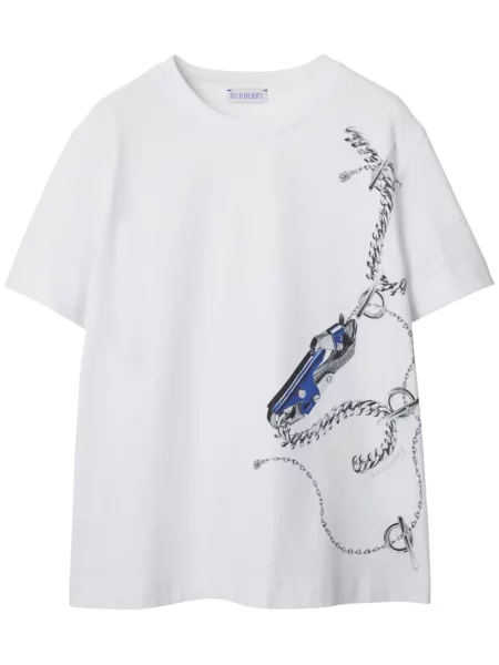 Tricou Burberry cu imagine alb
