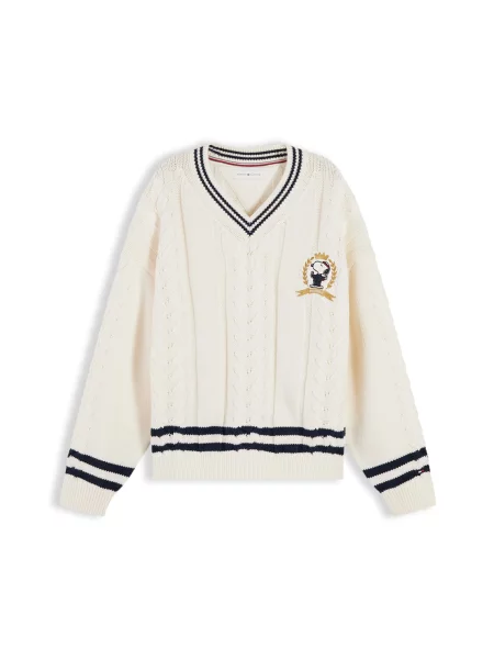 TOMMY HILFIGER Πουλόβερ PEANUTS ανοικτό / ναυτικό μπλε / χρυσοκίτρινο μπεζ