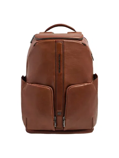 Torba na laptopa Piquadro skórzana brązowa