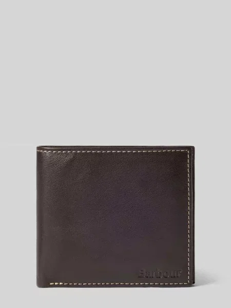 Portfel z naturalnej skóry Barbour brązowy