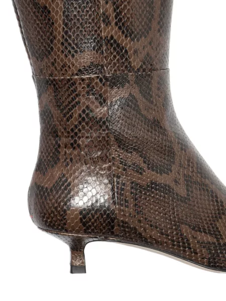 Botine Aeyde cu imagine cu model piele de șarpe maro
