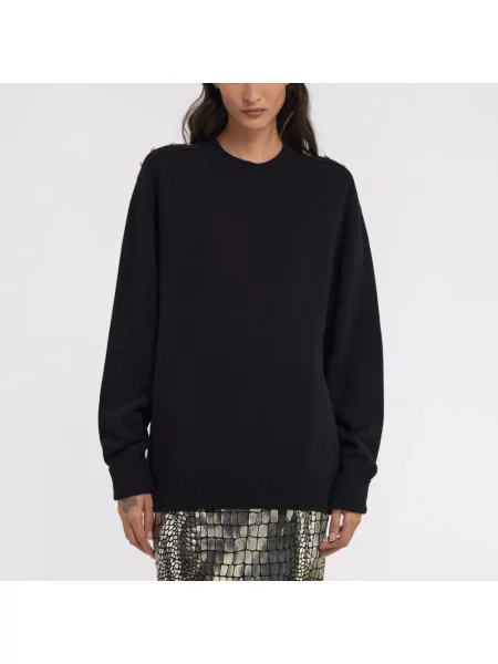 Sweter Roberto Cavalli wełniany czarny