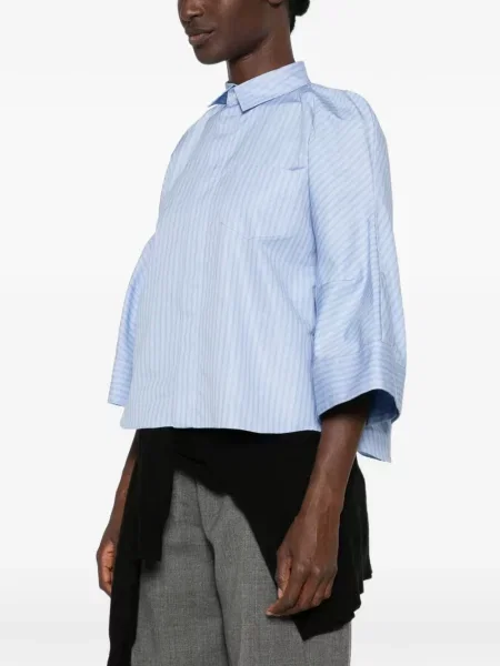 Csíkos trapéz ing Sacai kék
