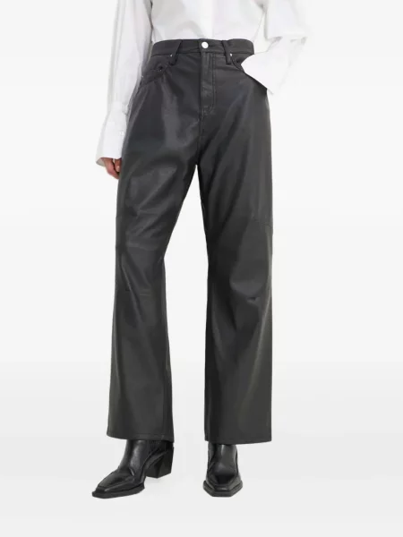 Pantaloni Won Hundred din piele negru