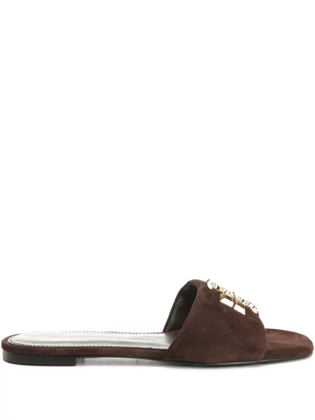 Sandale Tory Burch din piele de căprioară maro