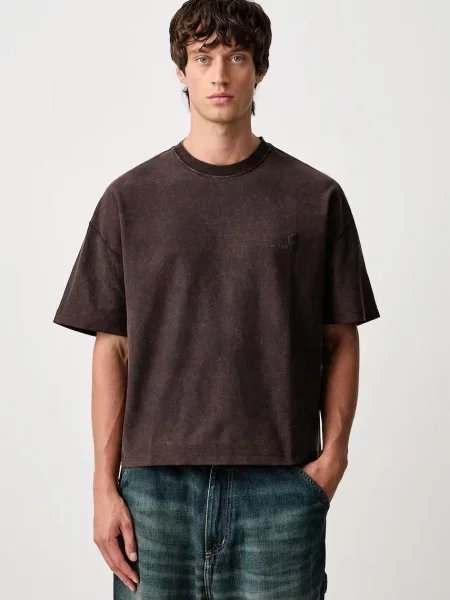 Carhartt WIP Tricou Lambert ciocolatiu