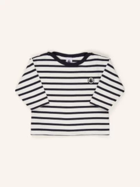 Dlouhé tričko s dlouhým rukávem Petit Bateau bílé