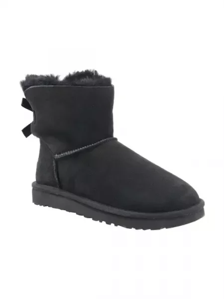 UGG Bőr hótaposó Mini bailey bow II fekete