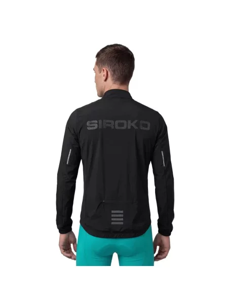 Ultralekka wiatroszczelna kurtka rowerowa Siroko J4 Windbreak Black czarna