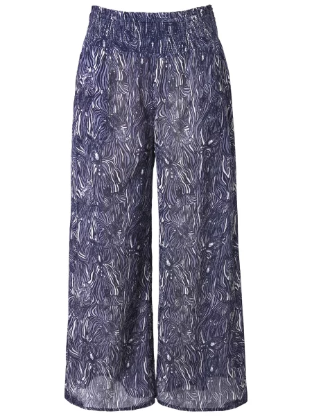 Ulla Popken Pantaloni bleumarin / coajă de ou alb