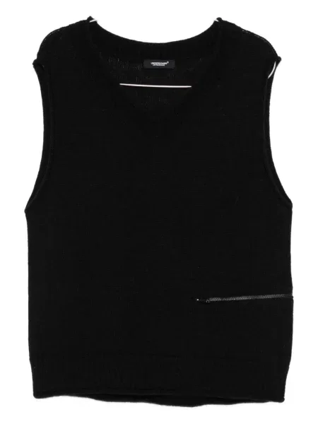 Pulover Undercover fără mâneci din cașmir negru