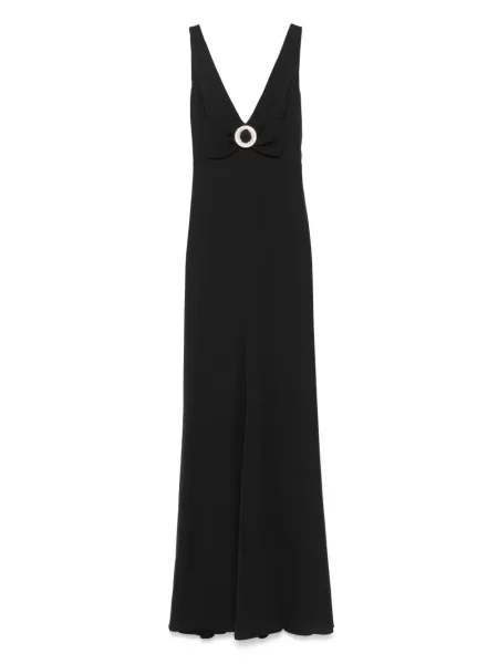 Rochie maxi Nissa cu funde de costum negru