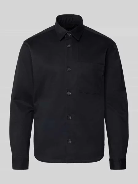 Kurtka koszulowa o kroju regular fit z czystej bawełny model Joop! Collection granatowa