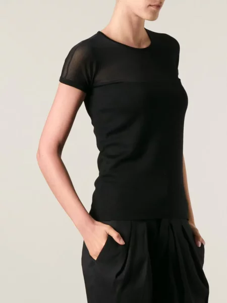 Tricou Ralph Lauren Collection transparente negru