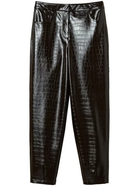 Pantaloni Twinset din piele maro