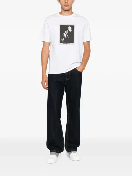 Tricou Emporio Armani cu imagine alb