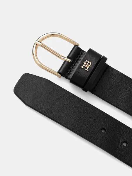 Tommy Hilfiger opasok dámsky kožený čierna
