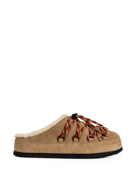 Papuci tip mules Prada din piele de căprioară