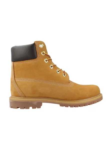 Botki Timberland skórzane na płaskim obcasie beżowe