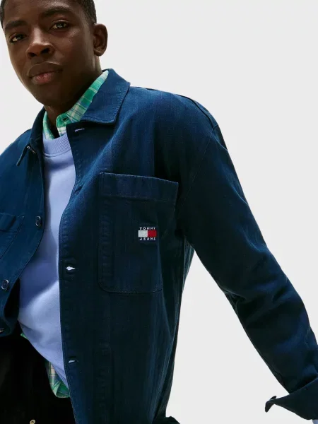 Сорочка Tommy Jeans в ялинку синя