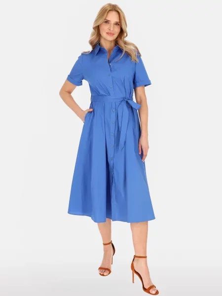 Midi obleka Perso modra