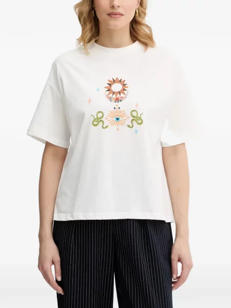 Tricou Never Fully Dressed cu imagine alb