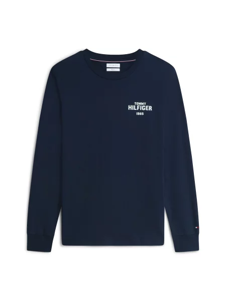 TOMMY HILFIGER Tricou bleumarin / murdar alb