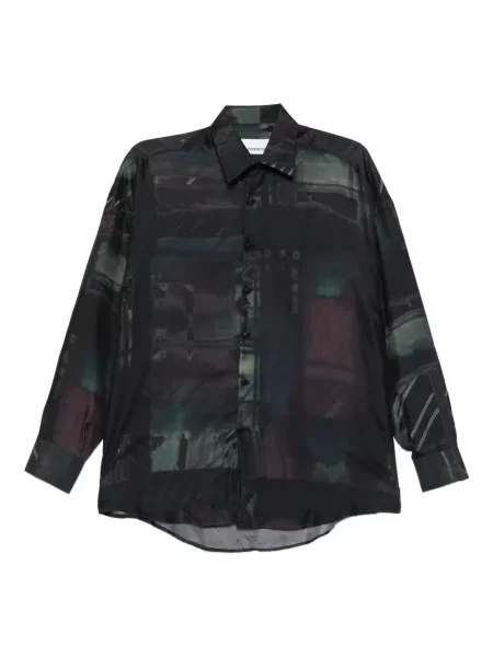 Риза Costumein с принт с абстрактен десен черно