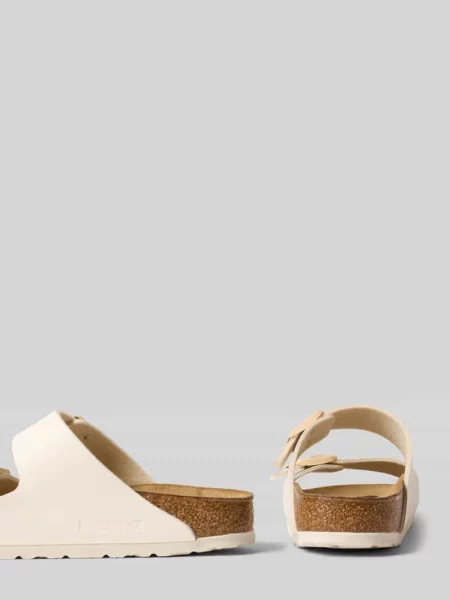 Klapki Birkenstock wsuwane z logo białe
