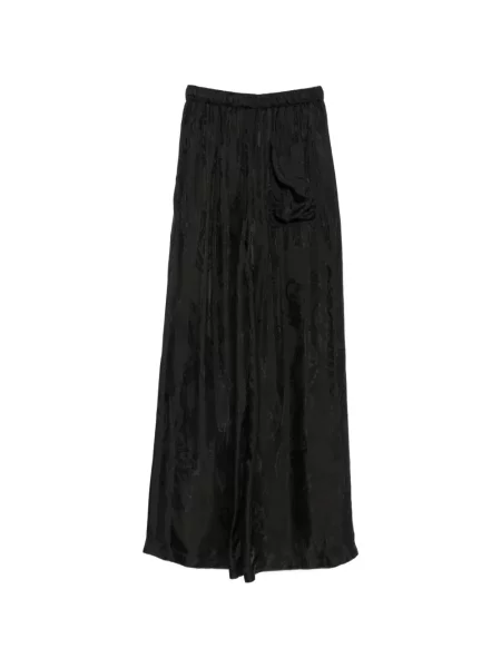 Παντελόνι Ann Demeulemeester paisley ζακάρ με κορδόνι μαύρο