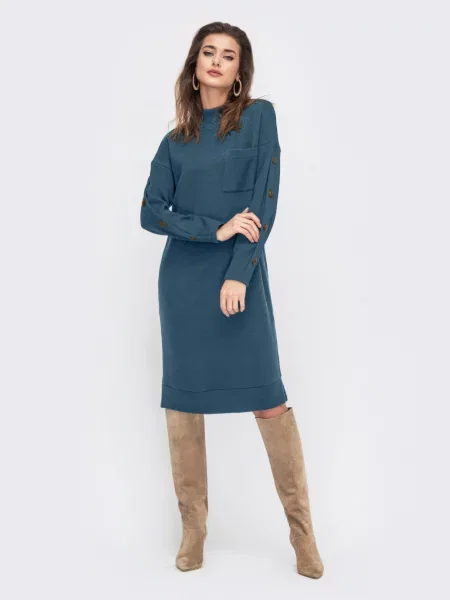 Вовняні Сукні Dressa бірюзовий