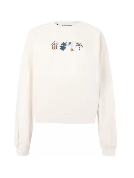 Volcom Mikina BRUNO LUCAS CREW modrozelená / svetlomodrá / ohnivo červená biela