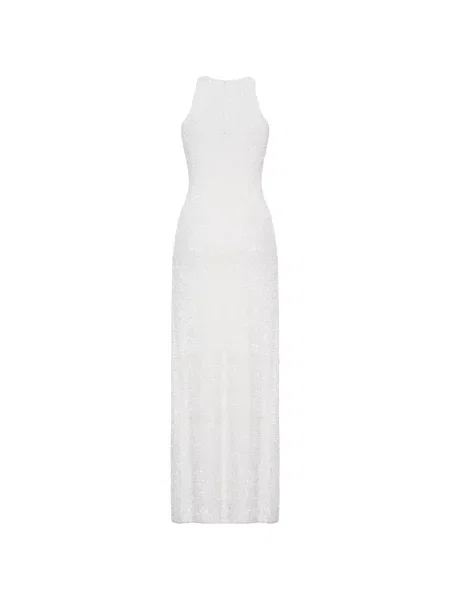 Rochie maxi Adam Lippes cu paiete alb