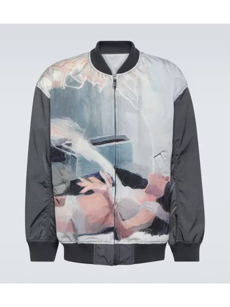Bomber jakna Undercover s potiskom siva