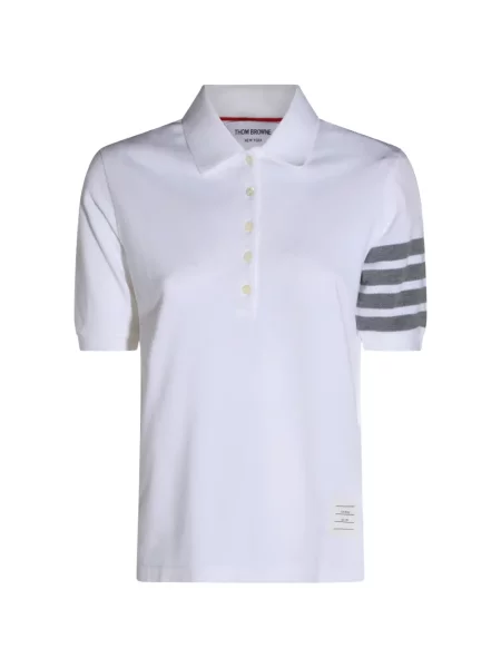 Tricou polo Thom Browne alb