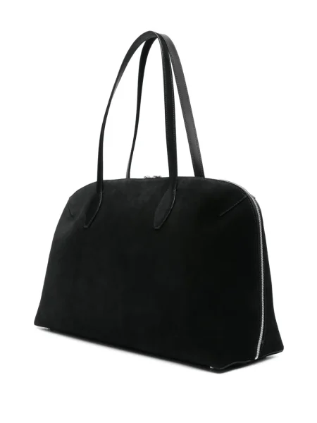 Geantă Toteme din piele de căprioară negru